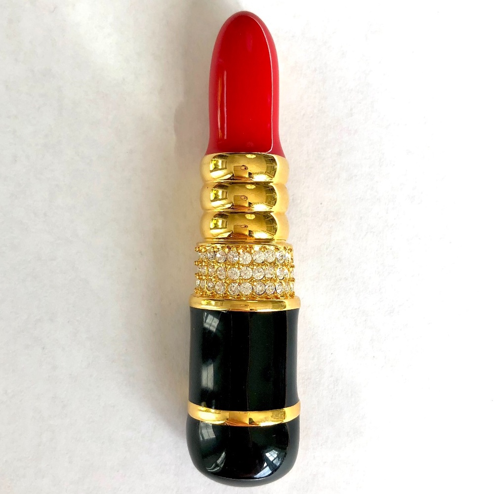 Vintage Kenneth J Lane Iconic Red Lipstick Pin
